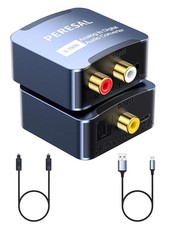 Analog to Digital Audio Converter 3.5mm to SPDIF/Coaxial with Optical Cable R...