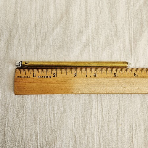 VTG Brass Chalk Holder Artist Shop Drafting Marker Crayon Pen Writing Instrument