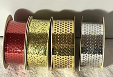 VTG Metallic 1-1/4" wide by 20 yd. Punchinello - Honeycomb or Filigree Ribbon