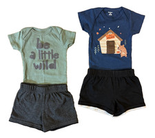Baby Boy 0/3 Months Outfits Shorts Shirts Bodysuits Clothes Lot Summer Be Wild