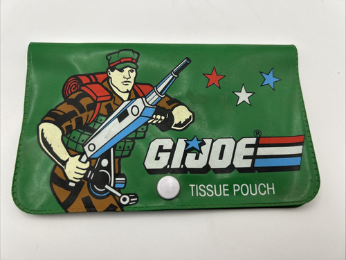 VINTAGE 1988 HASBRO GI JOE GREEN VINYL TISSUE POUCH 8312 Hasbro