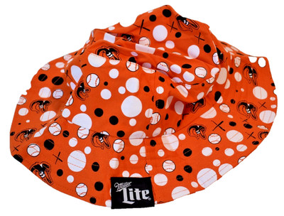 Baltimore Orioles SGA Floppy Bucket Hat Ball Print Miller Lite  Orange