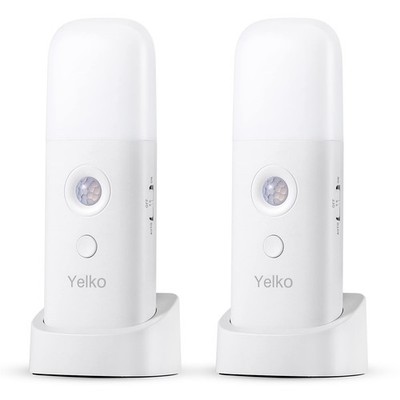 YELKO Motion Sensor Night Light, 2000mAh Rechargeable Two Pack, Cool White