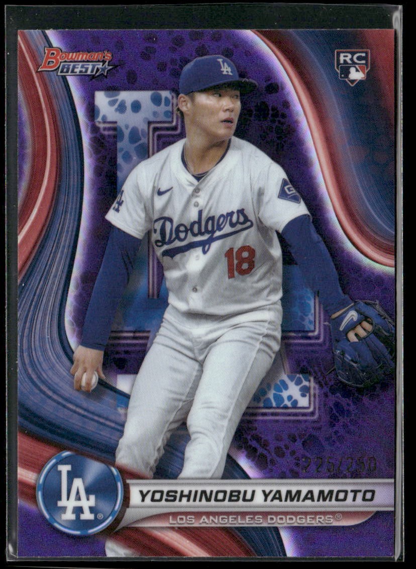 2024 Bowman's Best #34 Yoshinobu Yamamoto Purple Refractors #/250