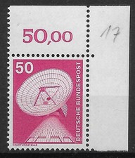Bund 1975 ** Mi 851 I&T 50Pf vom Eckrand Ecke Bogenecke oben rechts 03712E