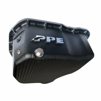 PPE Black High Capacity Cast Aluminum Oil Pan For 2001-2010 GM 6.6 LMM Duramax
