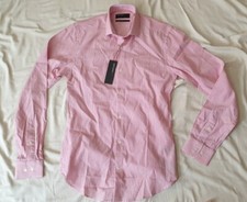 MENS YOUTHS RED WHITE PINSTRIPE SHIRT BY VENTUNO 21 SIZE 14" COLLAR SLIMFIT BNWT