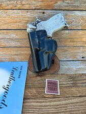 Vintage Don Hume H720 Black Leather Paddle Holster For S&W 469 669 Square