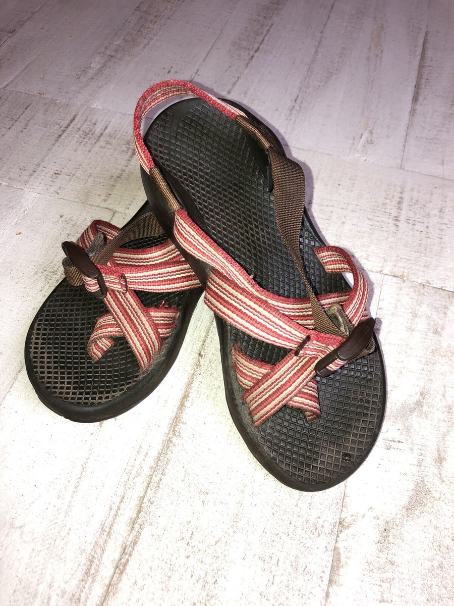Chaco Black and Red Striped Sandals s-l400.jpg main image 4