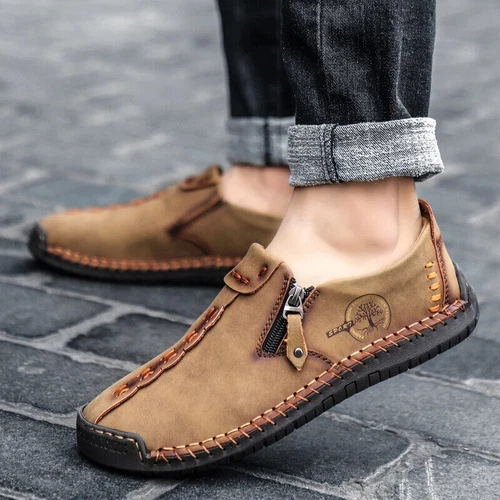 Herren Lässige Leder weiche Sport Walking Schuhe Mokassins Schuhe Sportschuhe - Bild 6 von 31