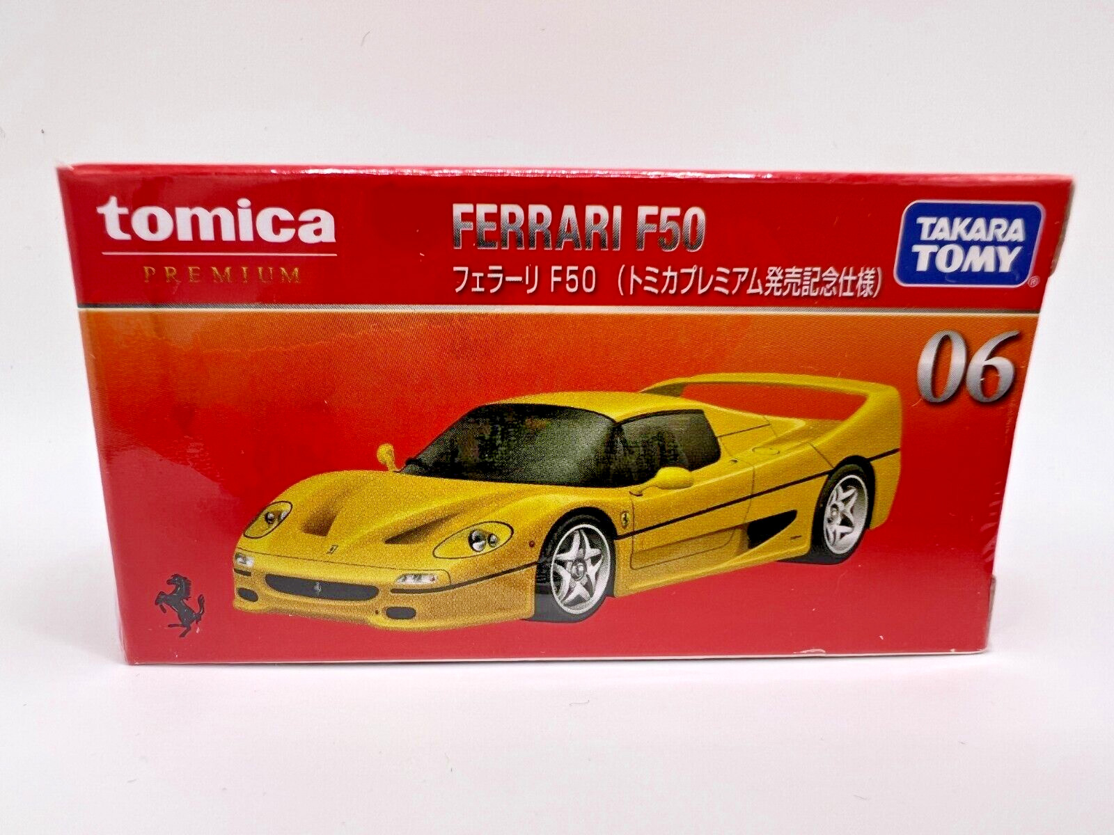 UK Stock-Tomica Premium 06 Ferrari F50 Yellow HK Ver(Launch Specification) (1st)