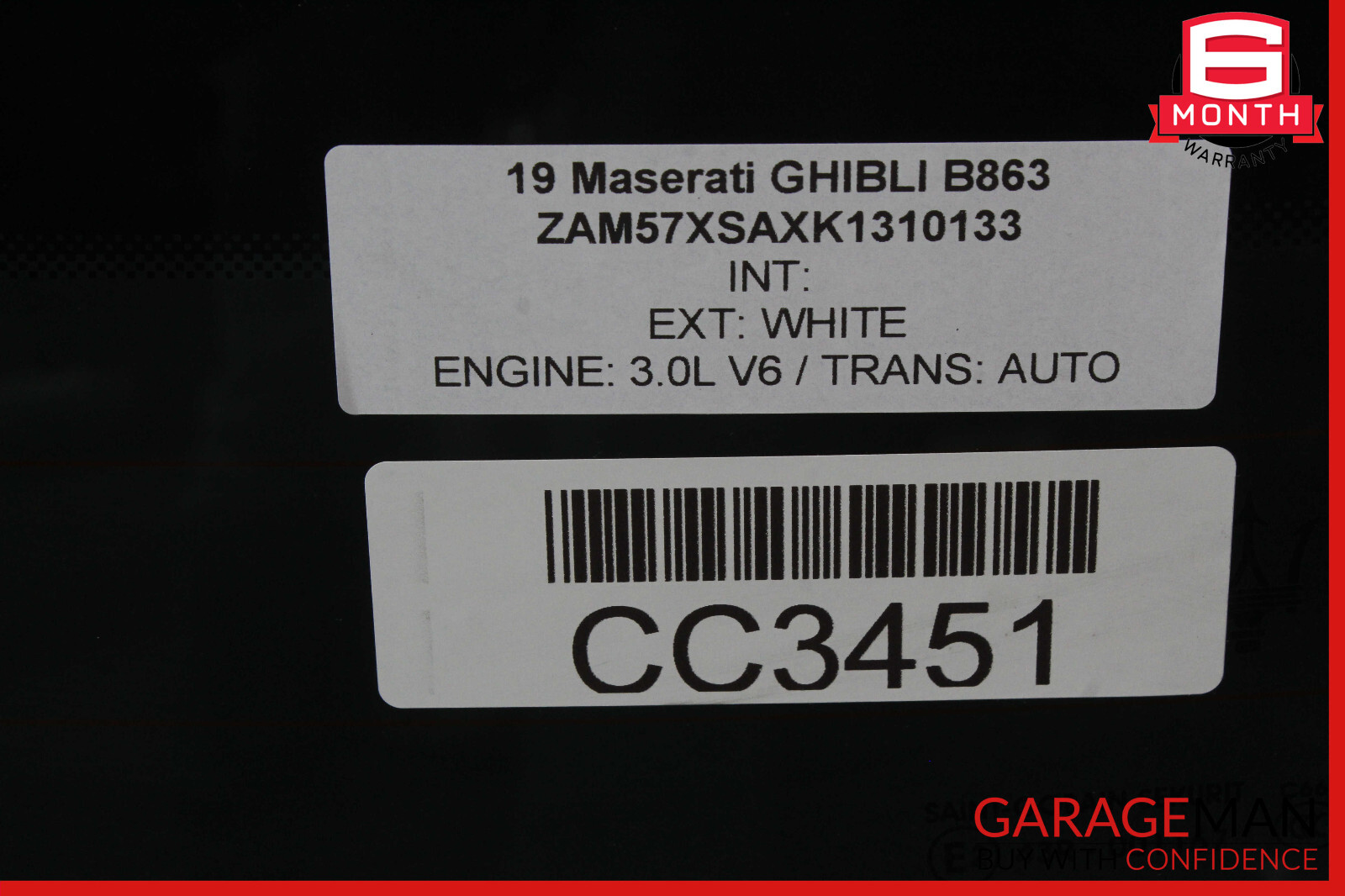 14-20 Maserati Ghibli M157 Rear Windshield Wind Shield Back Glass OEM