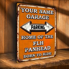 PANHEAD Parking Sign Personalised Motorcycle Garage Wall Plaque Motorbike Gift