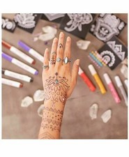 Henna Kit DIY Temporary Tattoo Body Art Set NEW Washable 57-Piece Moroccan Muse