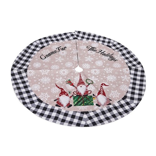 Santa Cloth/Linen Xmas Tree Skirt Floor Mat Cover Christmas Carpet Xmas Decor - Picture 14 of 17