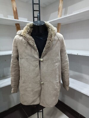 SHEARLING Mantel Gebraucht Vorbesitz Damen Größe 48 BEIGE XXR136L