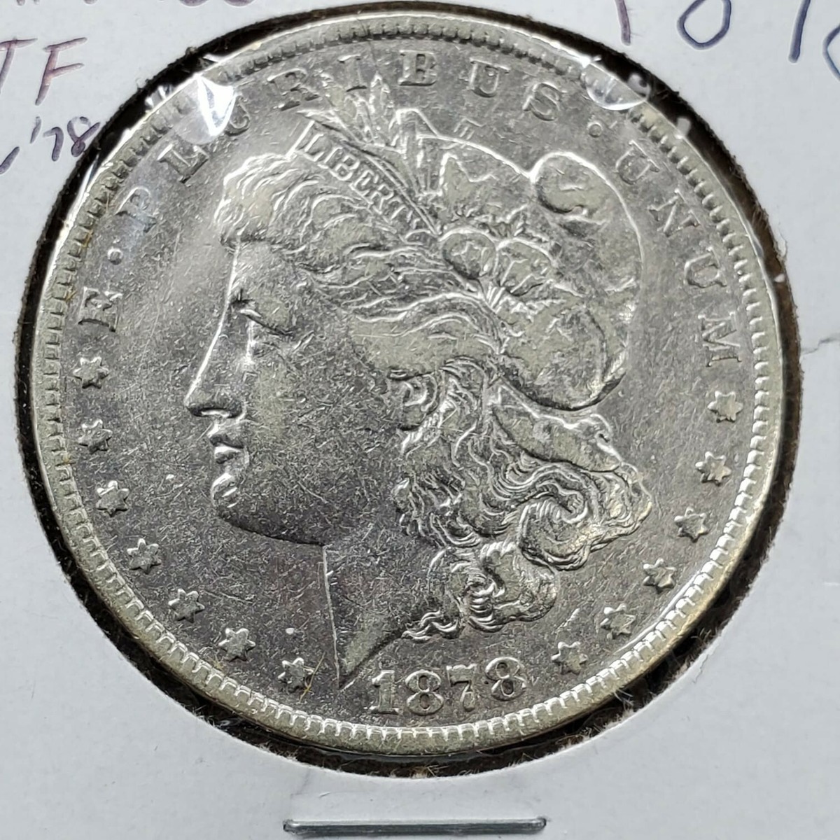 1878 P Morgan Silver Eagle Dollar Coin TRIPLE EYE XF CLEANED
