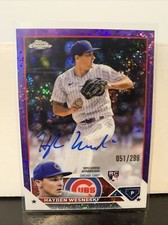 2023 Topps Chrome #RA-HW Hayden Wesneski Purple Speckle Refractor RC Auto /299
