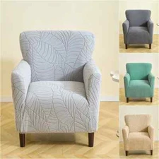 Jacquard Club Chair Cover Stretch Tub Armchair Slipcover Single Sofa Couch Cover