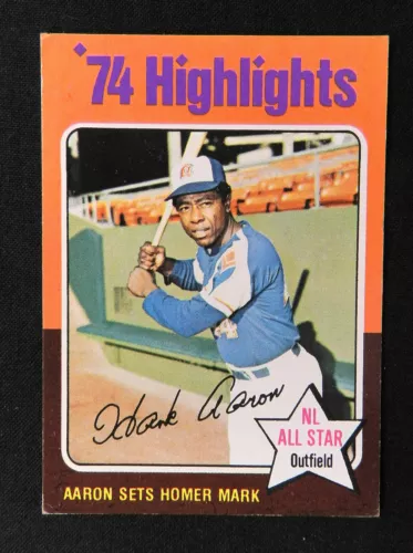 1975 Topps #1 Hank Aaron 74 Highlights Baseball Card VG++