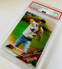 2016 Topps Chrome Tim McGraw Mets Jersey 1st Pitch Rare Insert PSA 10 💎 Low Pop