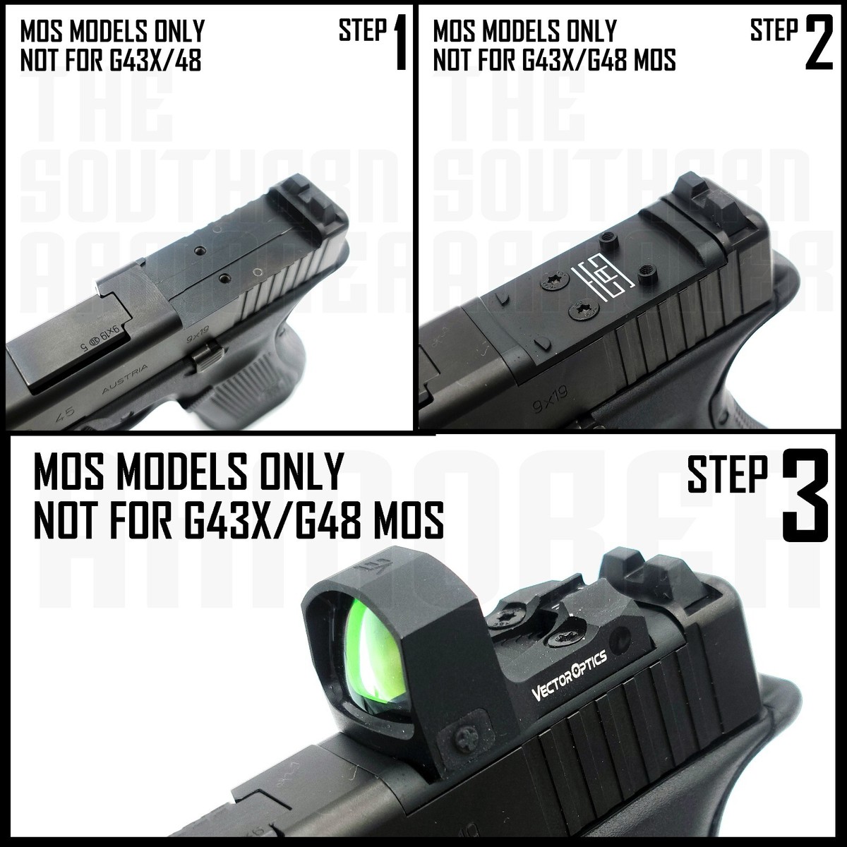 ADAPTER PLATE FOR GLOCK® MOS AND RMSc RMSw RMS SMS 407K 507K ROMEO