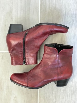 Bottines Chester England - Cuir Rouge Foncé, Talon Cubain, Taille 36 (US 6.5), Occasion
