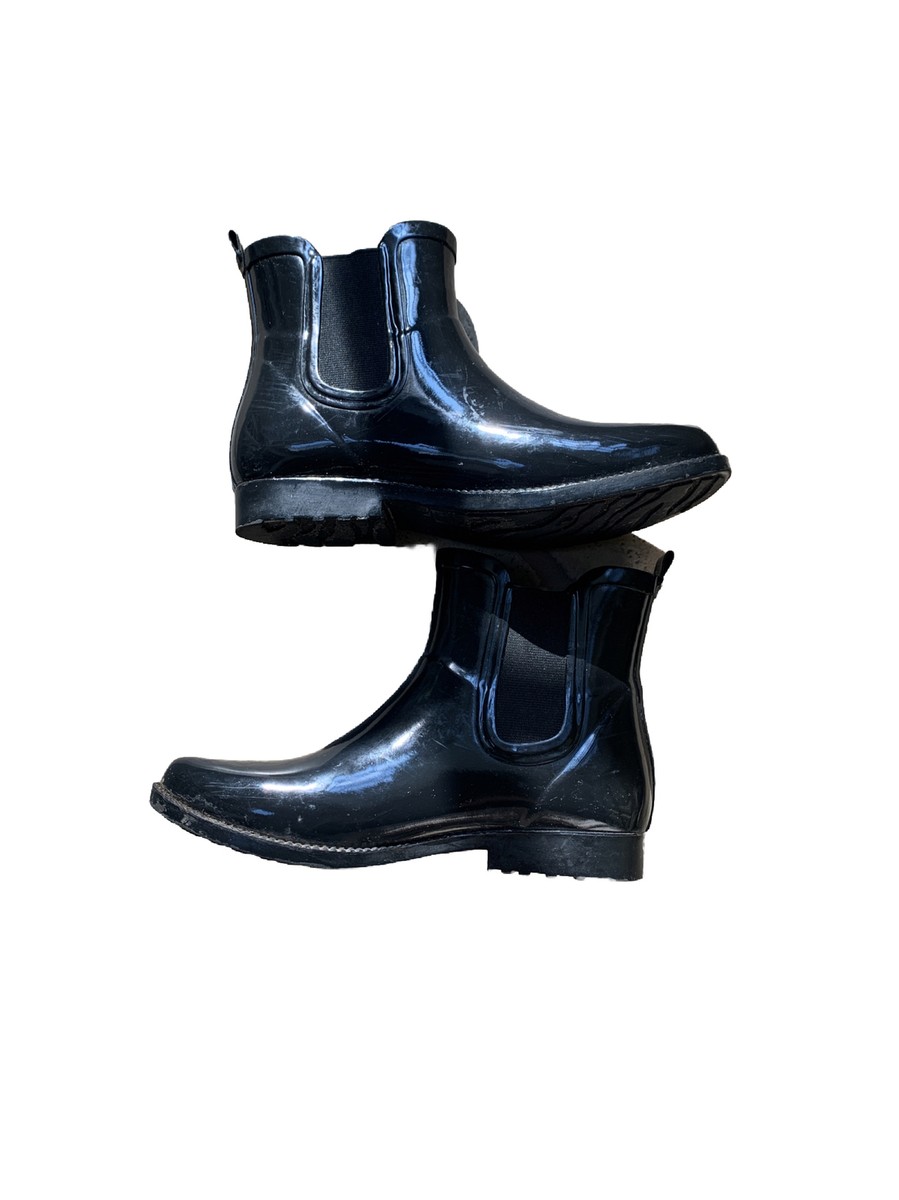 MK Michael Kors Black Rubber Ankle Rain Boots Women's Size