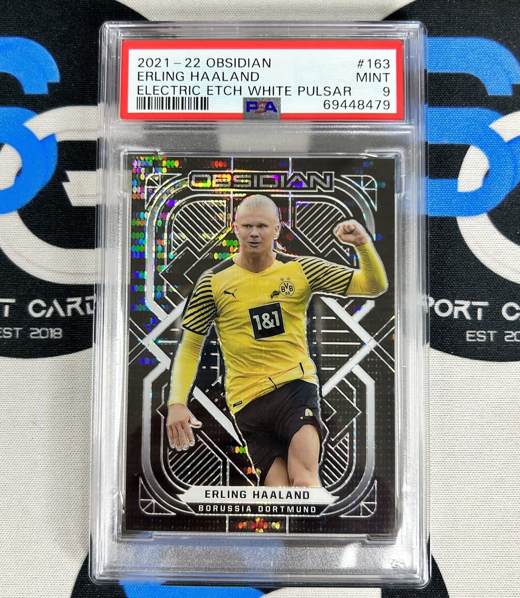 2021-22 Panini Obsidian #163 Erling Haaland Electric Etch White