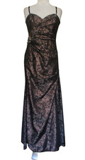 David Meister Evening Gown Womens Sz 6 Black Bronze Metallic Bead Detail