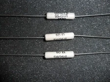 50 OHM 5W 5% AXIAL WIREWOUND RESISTOR OHMITE 95J50R OHMITE (LOT OF 4)