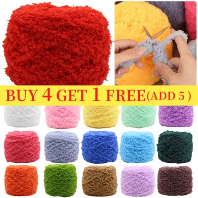 100g Skeins Yarn Fluffy Chunky Crochet Cashmere Milk Baby Velvet Knitting Wool