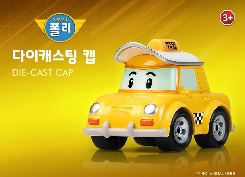 Robocar Poli Die cast Series Cap Yellow Taxi Figure Handheld Toy Genuine