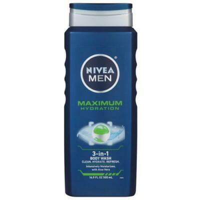 NIVEA TRTAZ11A  Maximum Hydration 3 in 1 Body Wash  16.9 Fluid Ounce - 3 Pieces