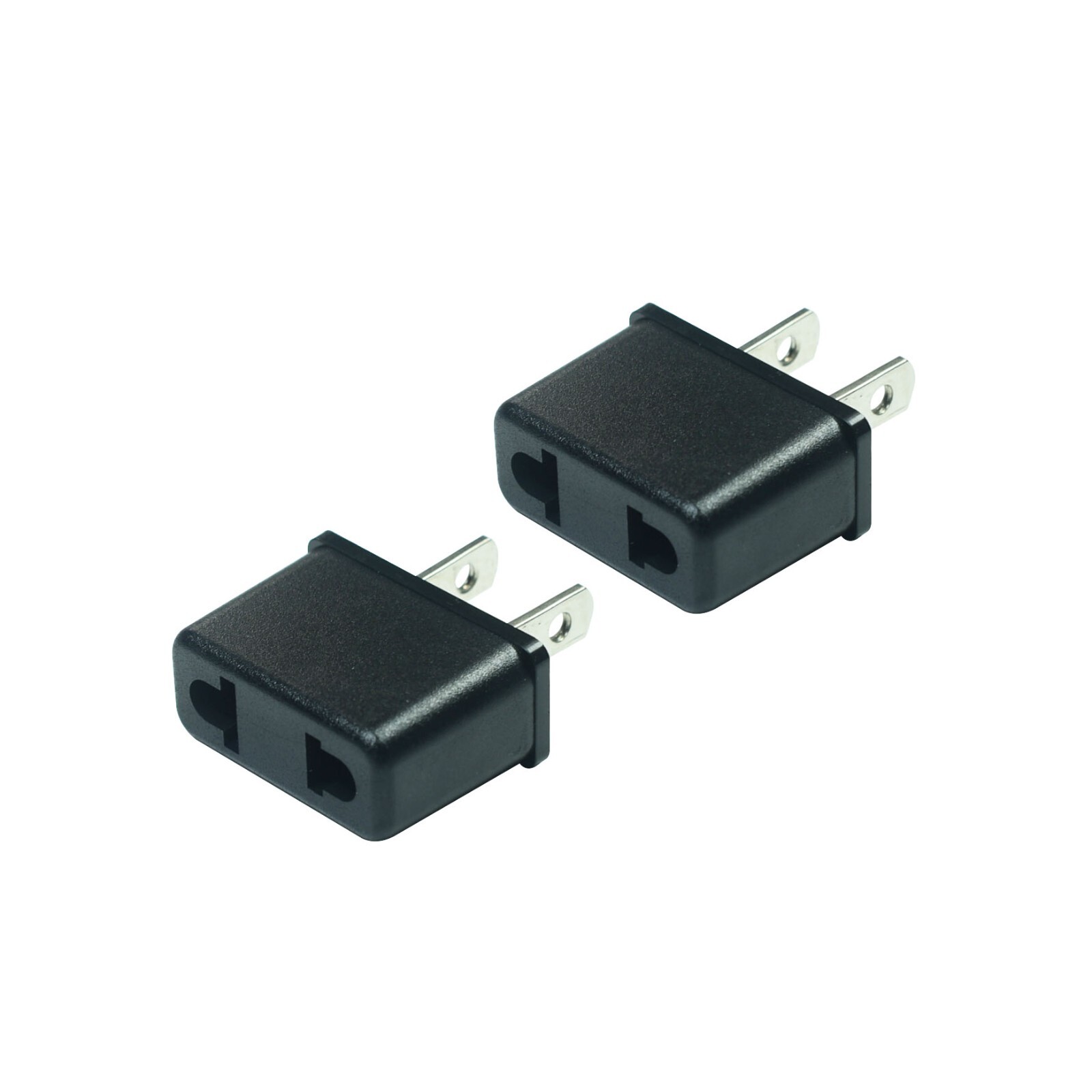 2 Pcs US Plug Adapter,  Europe/Asia to USA/Canada Travel Power Plug Adapter.