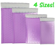 NEW Frosted Lilac Matte Metallic Bubble Mailers, Padded Shipping Envelopes Combo