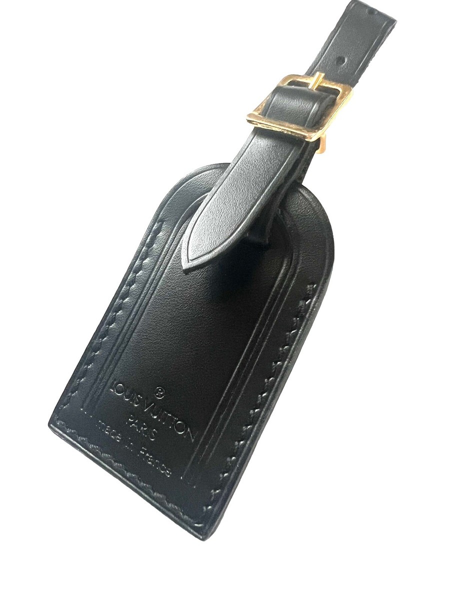 Louis Vuitton Black Luggage Tag Golden Buckle Small France