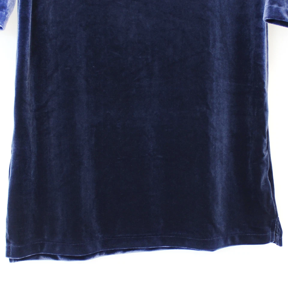 J.Crew Crewcuts Girls Navy Sparkly Velvet Ruffled Trim 3/4 Sleeve Dress Size 3 - Image 3 of 4