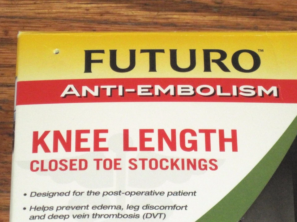 2 Pair Futuro Compression Medium Knee Length Close Toe Stockings White New - Image 2 of 4