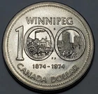 1874-1974 Winnipeg One Dollar Coin ELIZABETH II CANADA (Nickel)  K