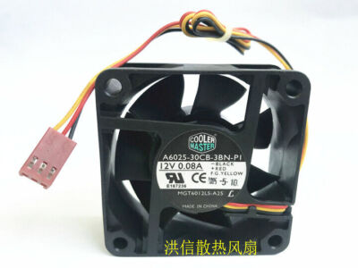 1PC cooler A6025-30CB-3BN-PI 0.08A 12V 60*25MM 3-wire silent fa #W6*