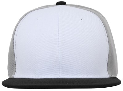 Mens Snapback Baseball Cap Plain Blank Snap Back Hat Three Tone Casual Basic