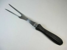 Vintage Boye Sturdy Carving Fork Stainless Steel Made in USA 2.5" Tines Worn 9"