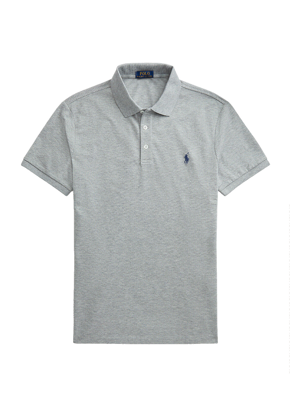 Мужское сетчатое поло Ralph Lauren Custom Slim Fit с коротким рукавом Серый Вереск S 11590₽