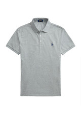 Polo Ralph Lauren Mens Custom Slim Fit Mesh Polo in Gray Size Small