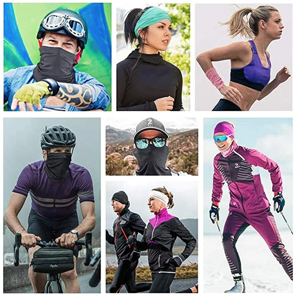 Paquete de 2 mascarillas faciales calavera bandera americana cuello polaina bandana diadema pasamontañas UV  Foto 3 de 4