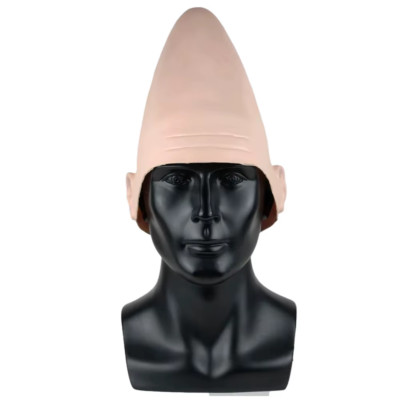Skin Head Coneheads Alien Cap Mask Cosplay Fake Skull Egg Shaped Conical Latex H