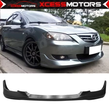 Fits 04-06 Mazda 3 Type-I K Style Unpainted Black Front Bumper Lip Spoiler PU