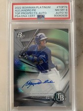 Topps 2022 Bowman Platinum Top Prospects Auto Alejandro Pie Rays #TOP-79 PSA