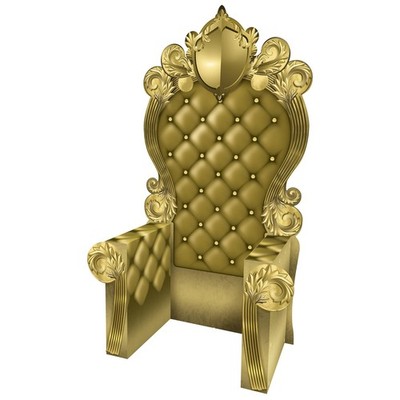 Beistle 3-D Prom Throne Prop Gold Cardboard Chair 7' 1¾'' x 3' 9¼''